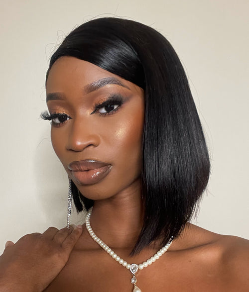 Straight Side Part Lace Short Bob Wig